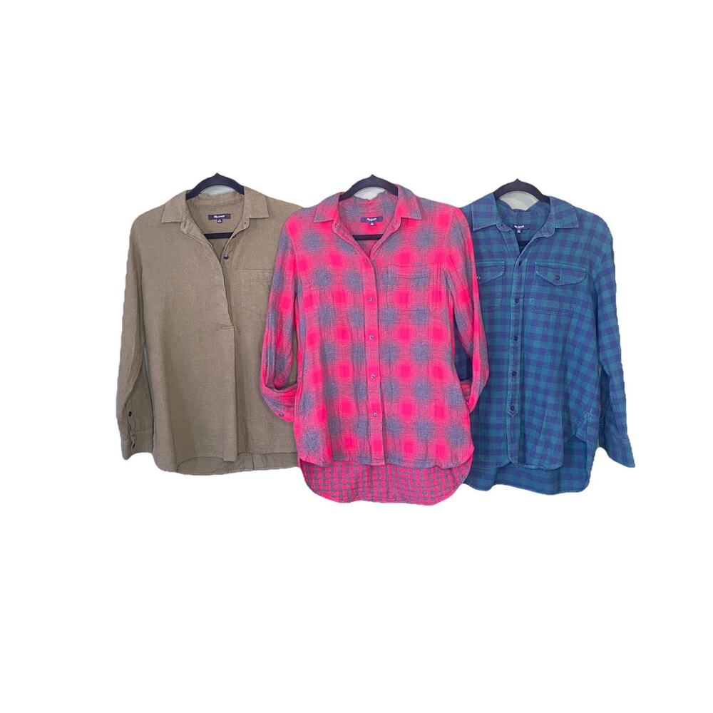 Madewell Shirts Womens Size XS Flannel Bundle 3 Long Sleeve Cozy Casual Tops